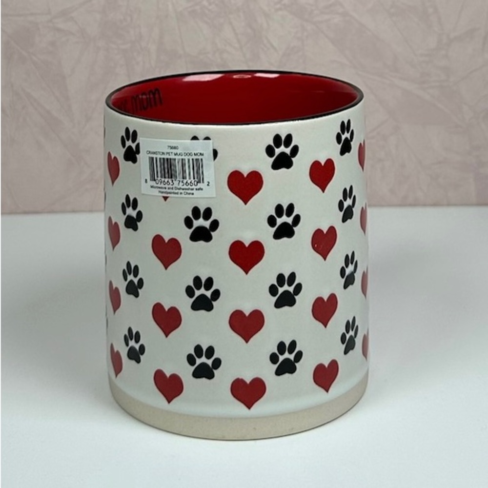 Spectrum Designz Dog Mom Heart and Paw Print Mug - Red and Black - Picture 6 of 14